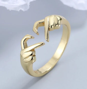 Anillo de dedo con forma de corazon oro - additional image 1