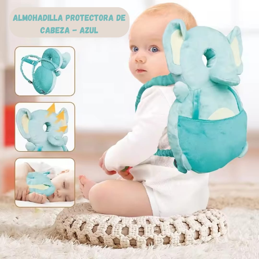 Almohadilla anticaida para bebe azul